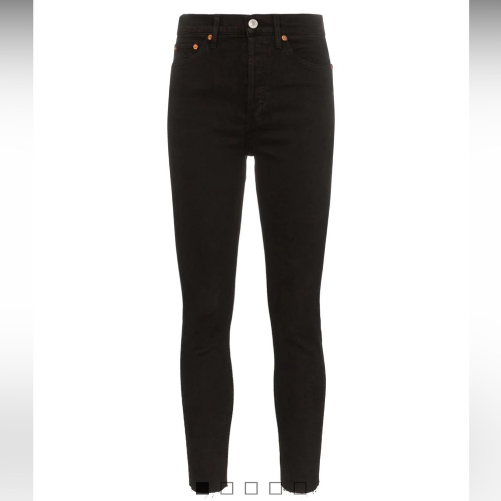 Re/done black hi rise ankle crop size 27